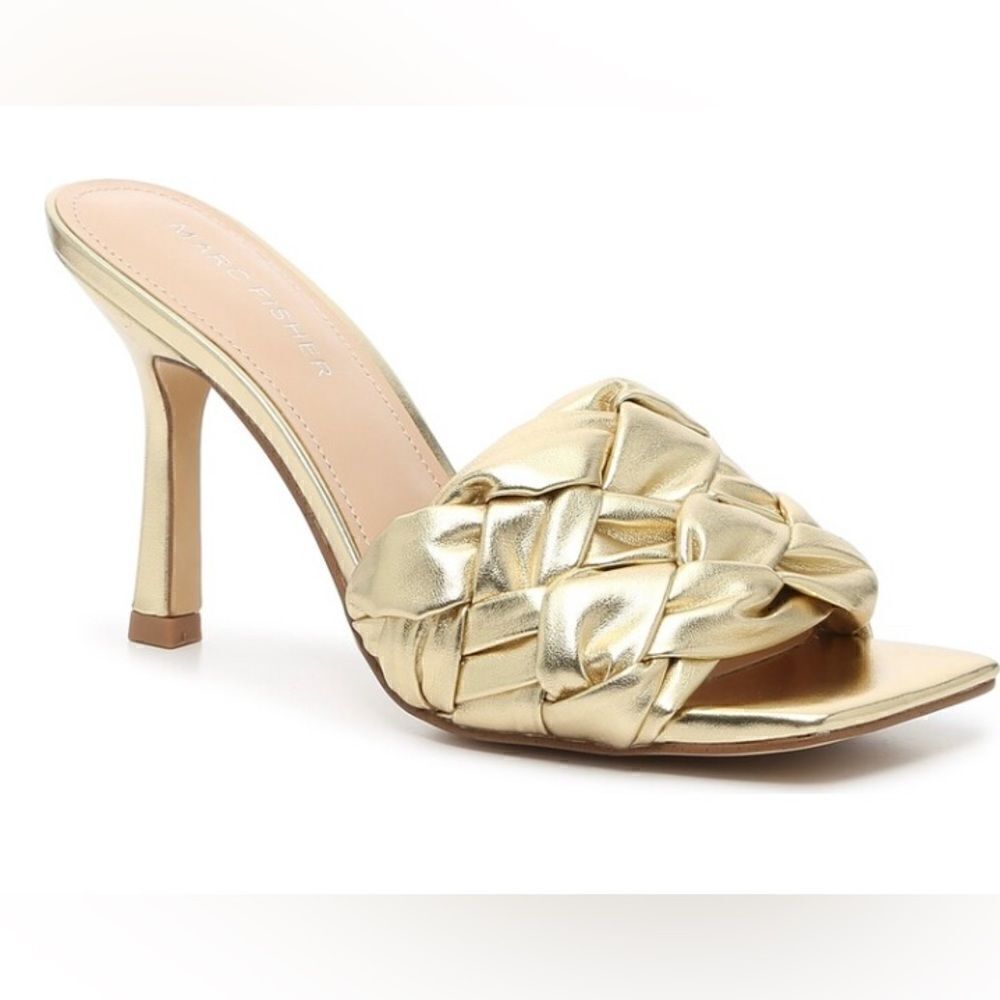 Marc Fisher Gold High-Heeled Sandals